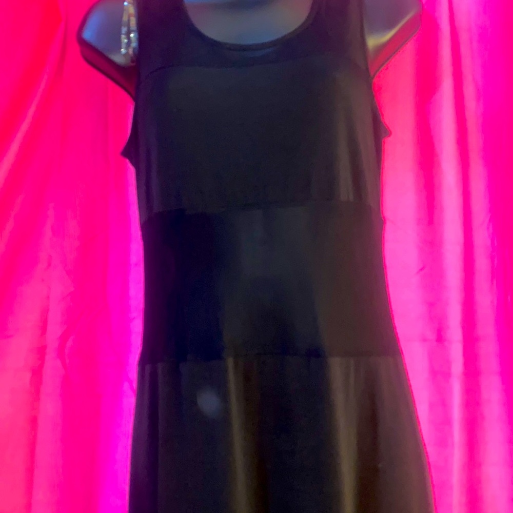 Large Black Sheer Pattern Dress